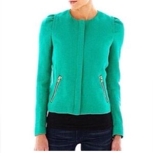 Mango (MNG) Green Blazer with Puff Shoulders